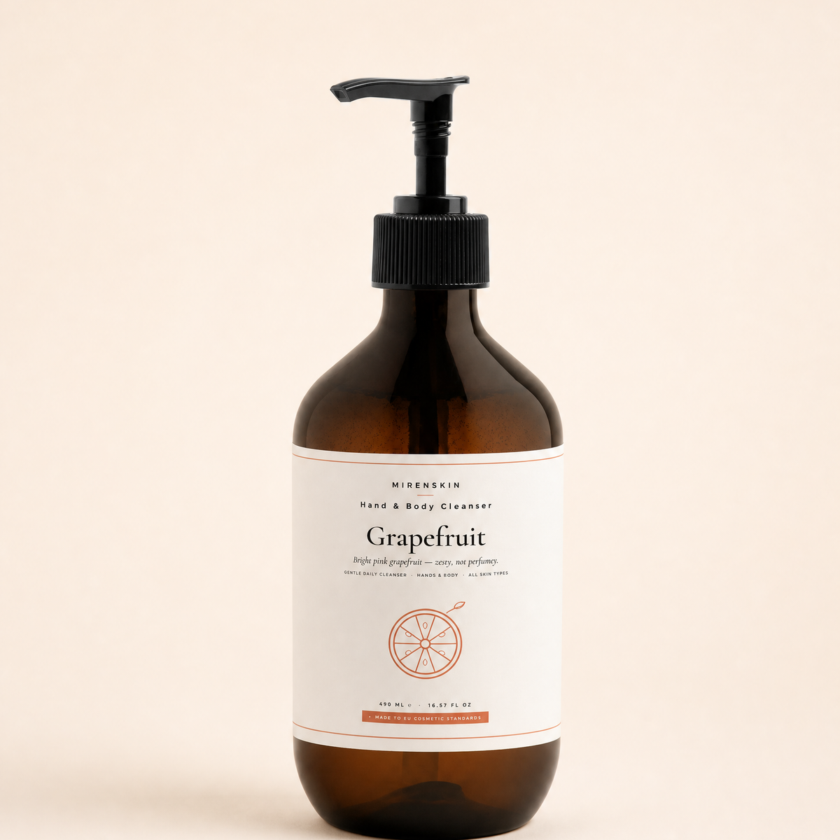 MirenSkin Grapefruit Hand & Body Cleanser — body wash formulated with sodium coco-sulfate