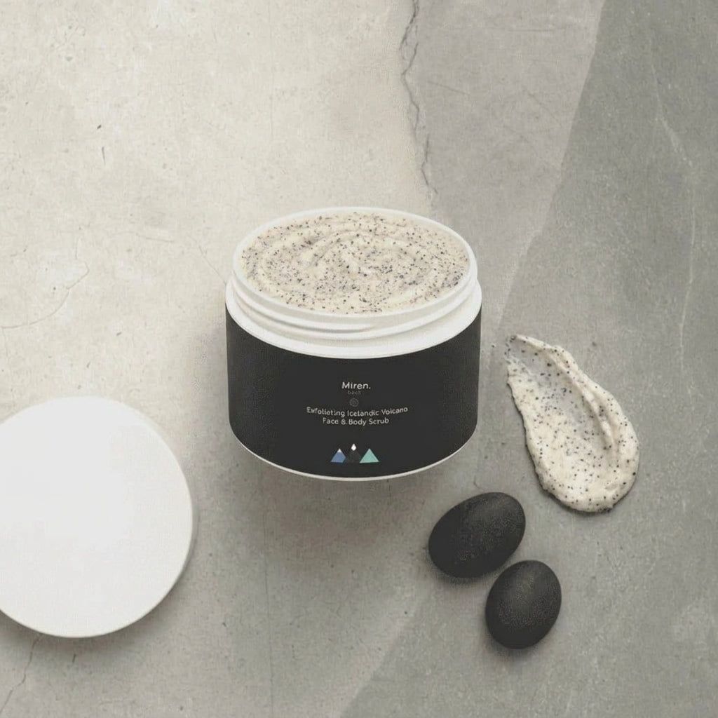 MirenSkin Icelandic Volcano Face & Body Scrub with fine volcanic sand exfoliant