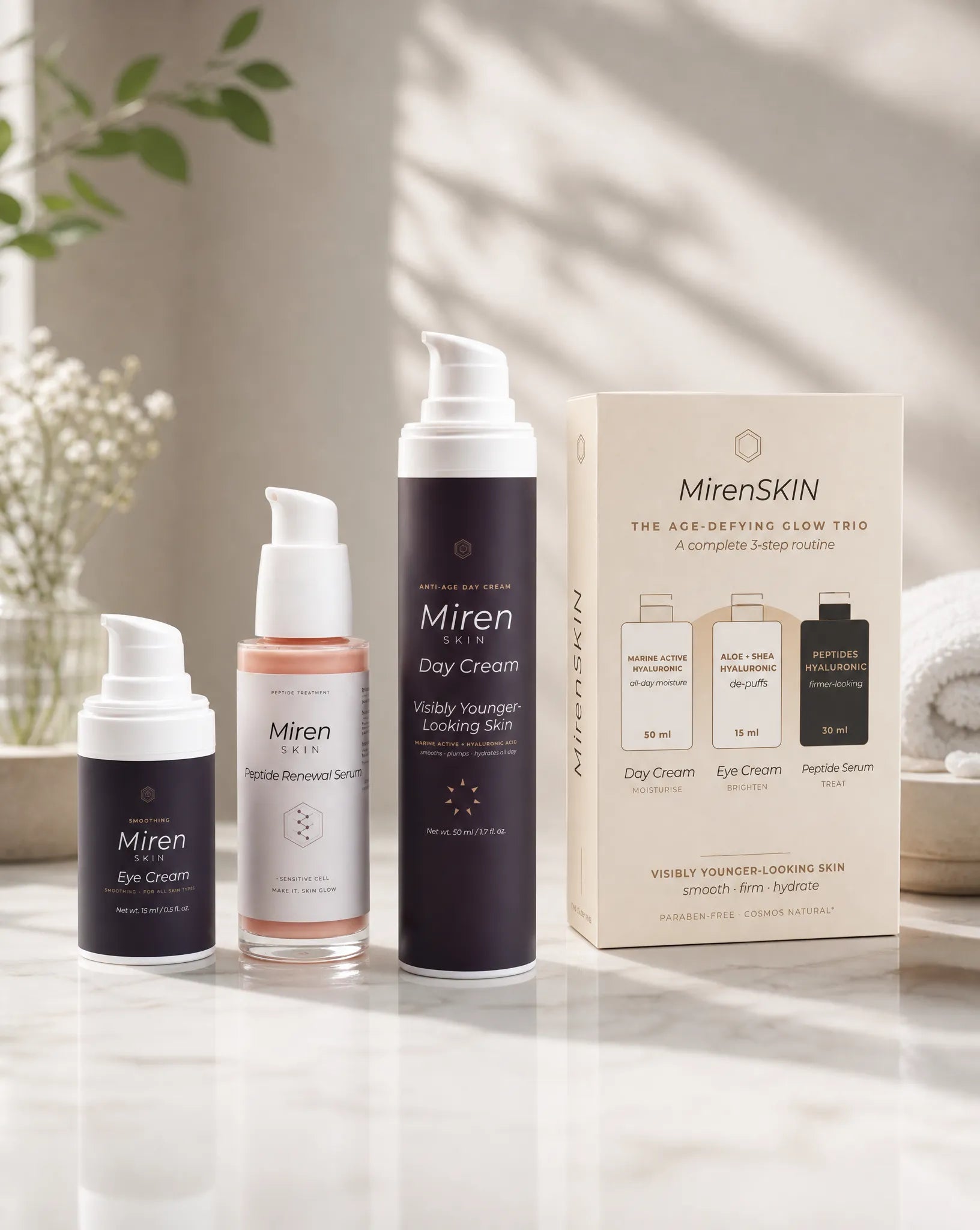 Trio offering of a Anti age  serums and cream
