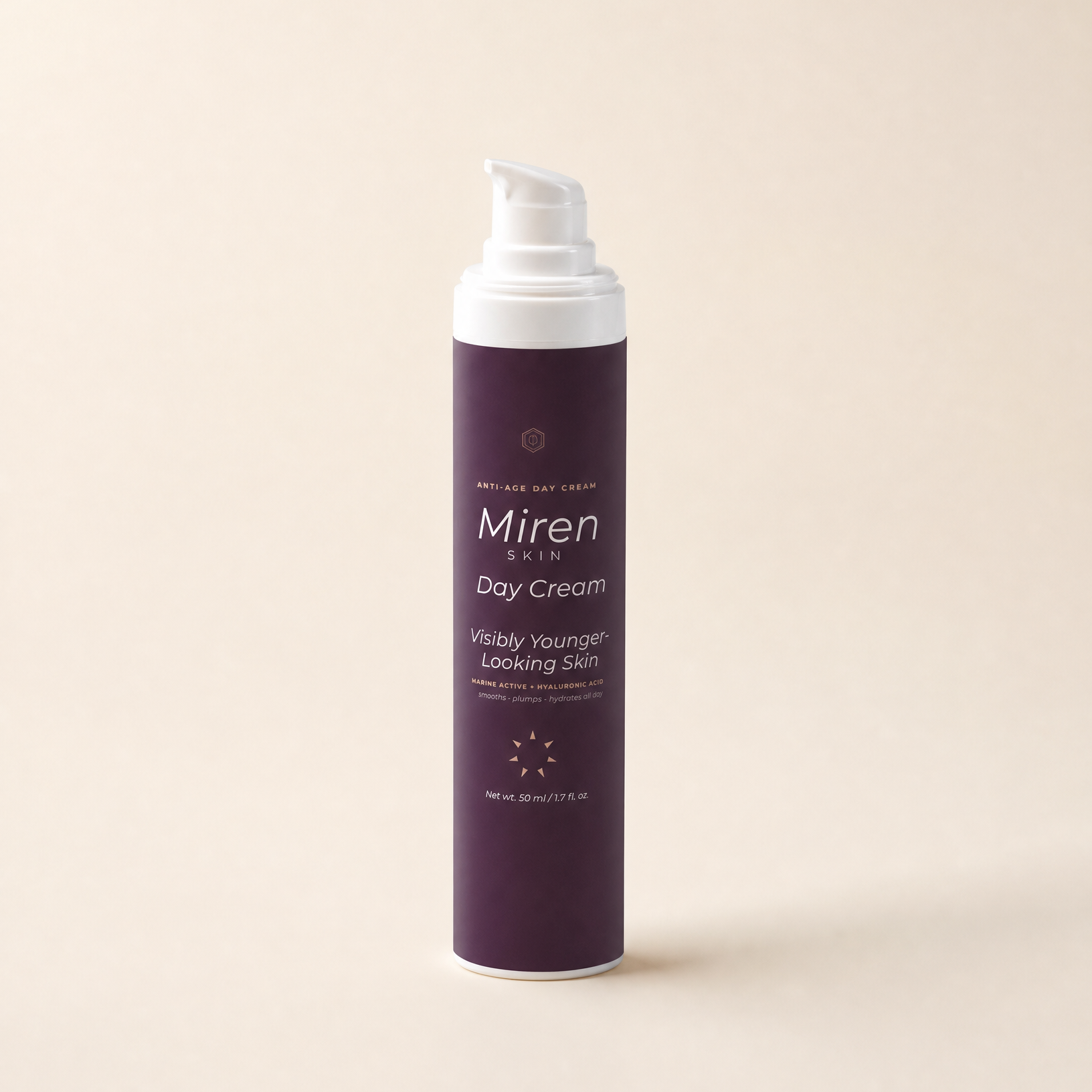 MirenSkin Anti-Age Day Cream — hyaluronic acid daily moisturizer bottle
