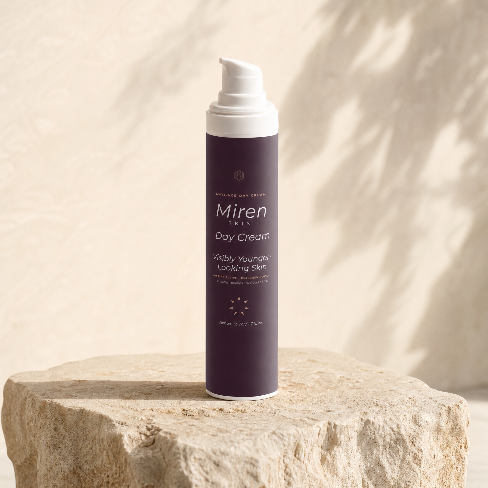 MirenSkin Anti-Age Day Cream on natural stone