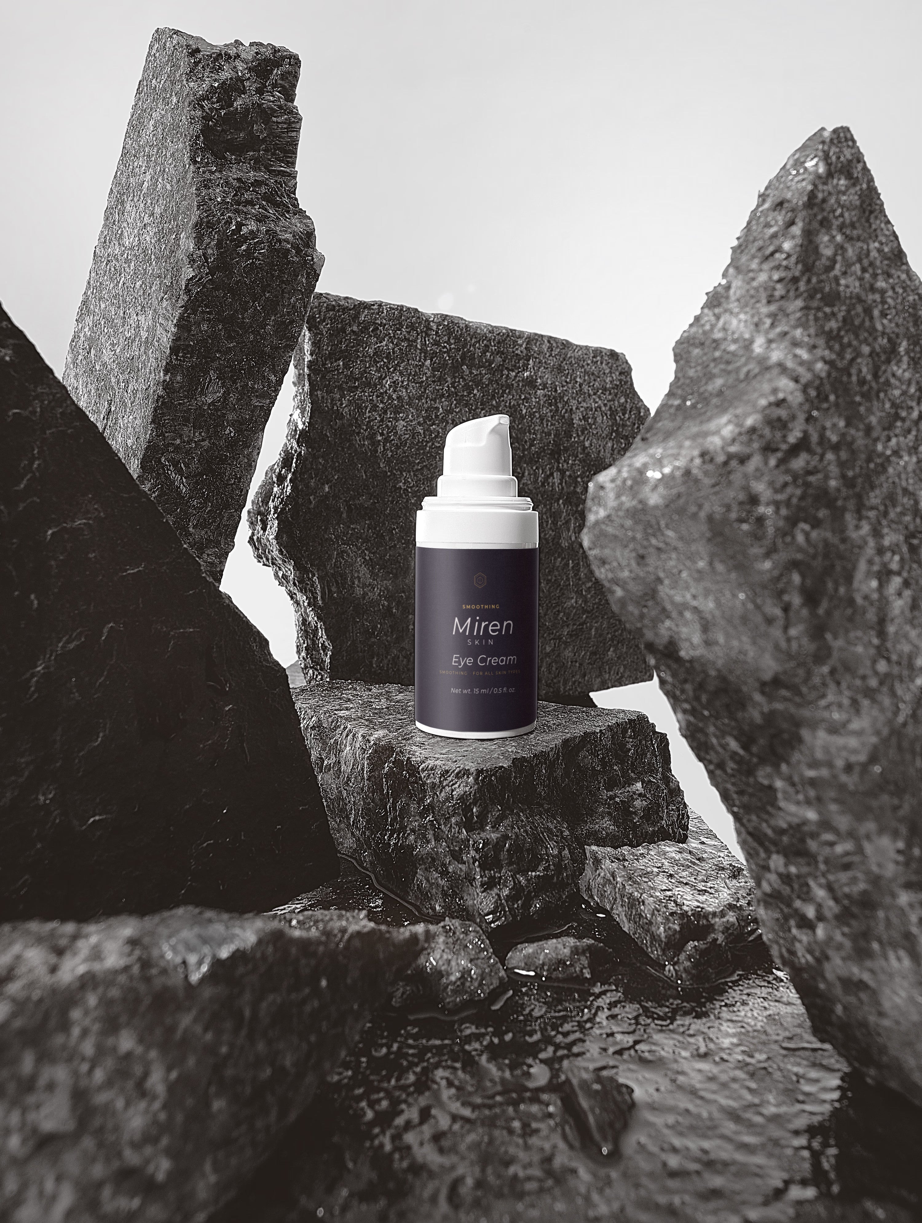 MirenSkin De-Puffing Eye Cream airless pump bottle