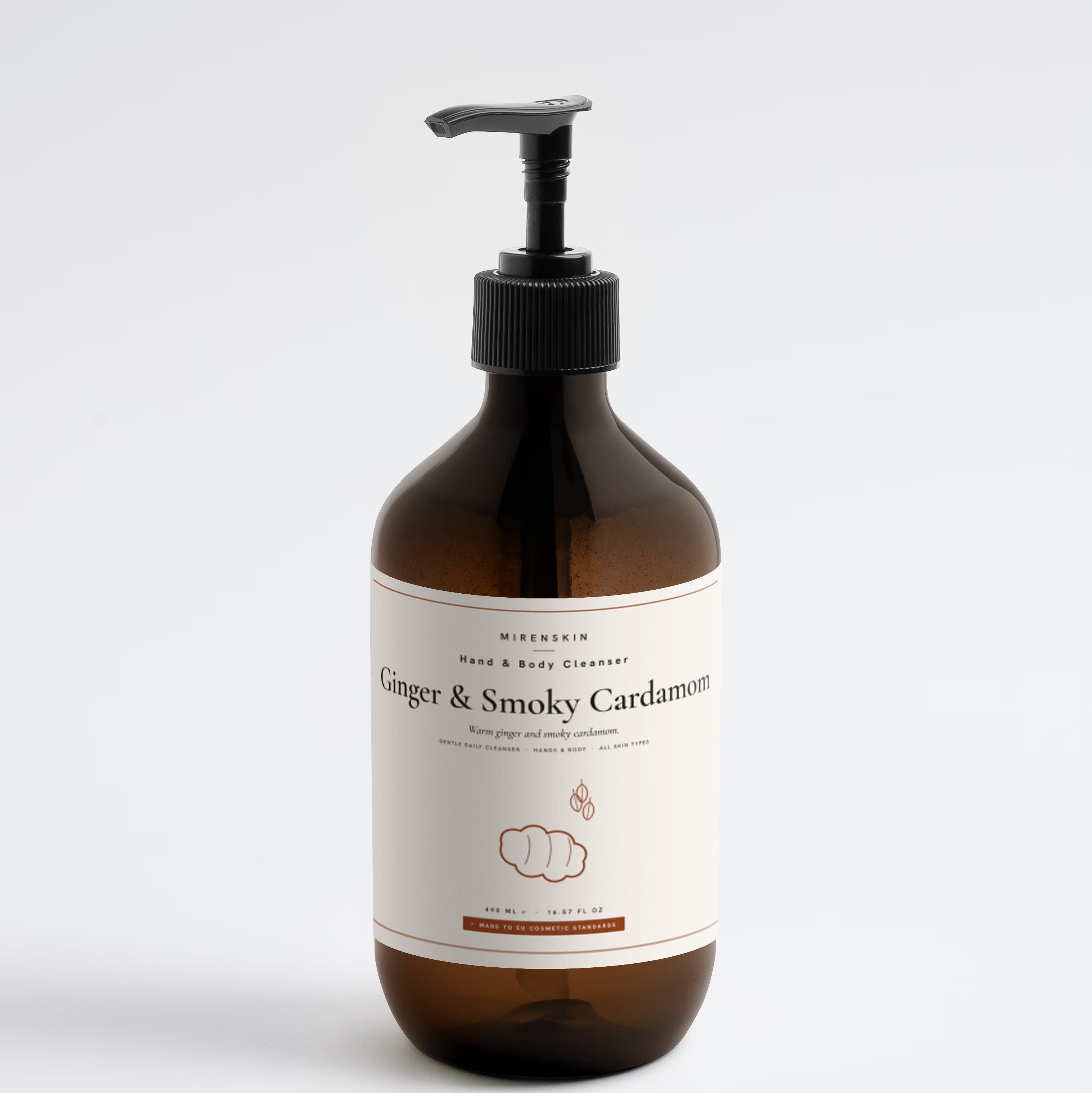 MirenSkin Ginger & Smoky Cardamom Hand & Body Cleanser bottle