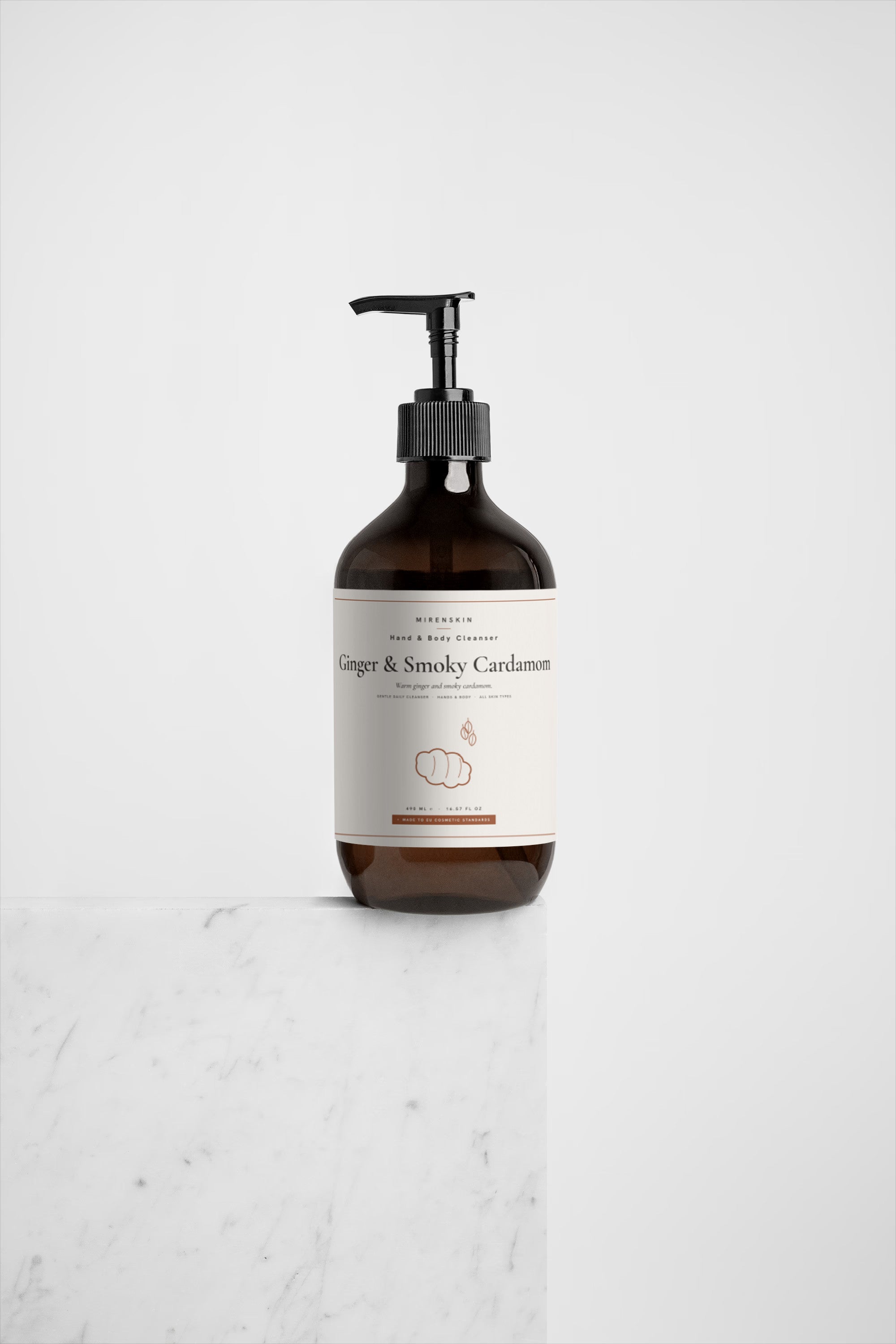 MirenSkin Ginger & Smoky Cardamom Hand & Body Cleanser packaging