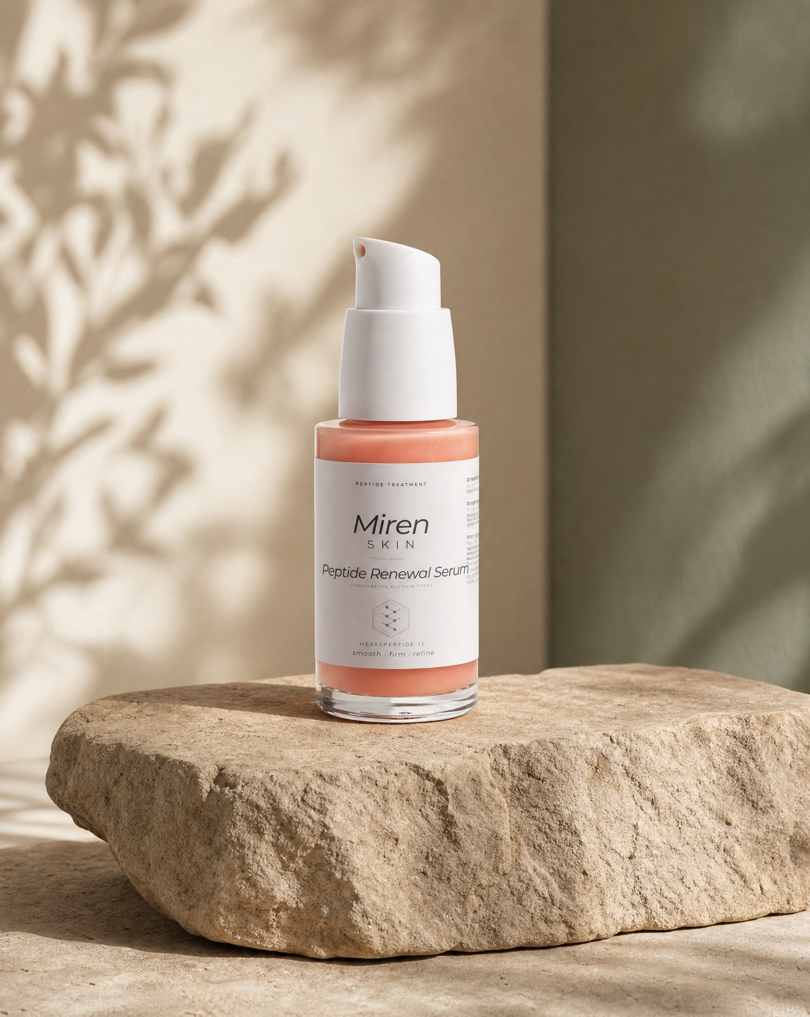 MirenSkin HexaPeptide-11 Serum on natural stone