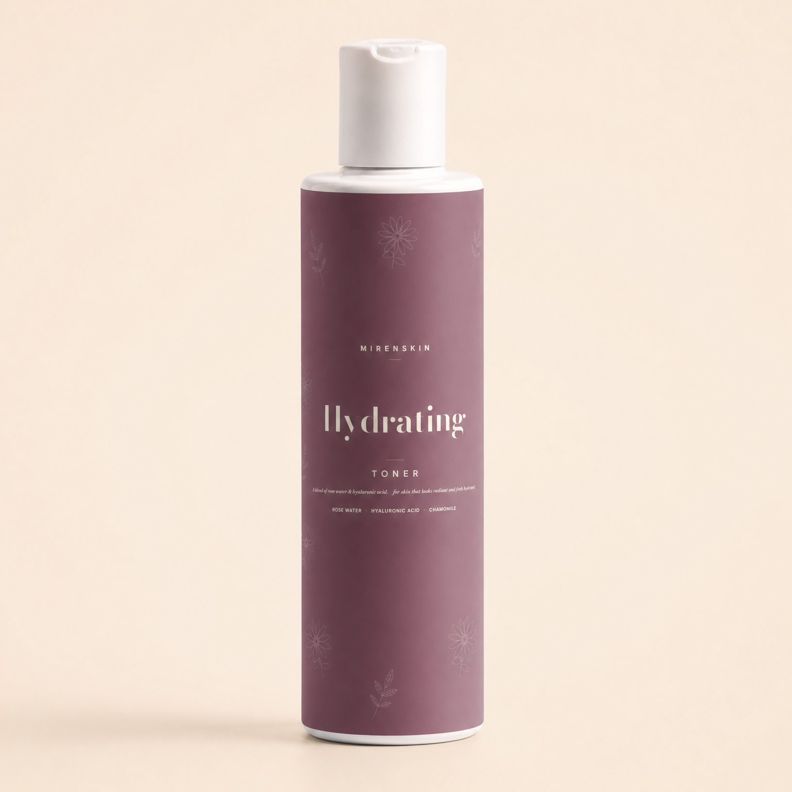 MirenSkin Hydrating Toner — rose water and hyaluronic acid toner bottle