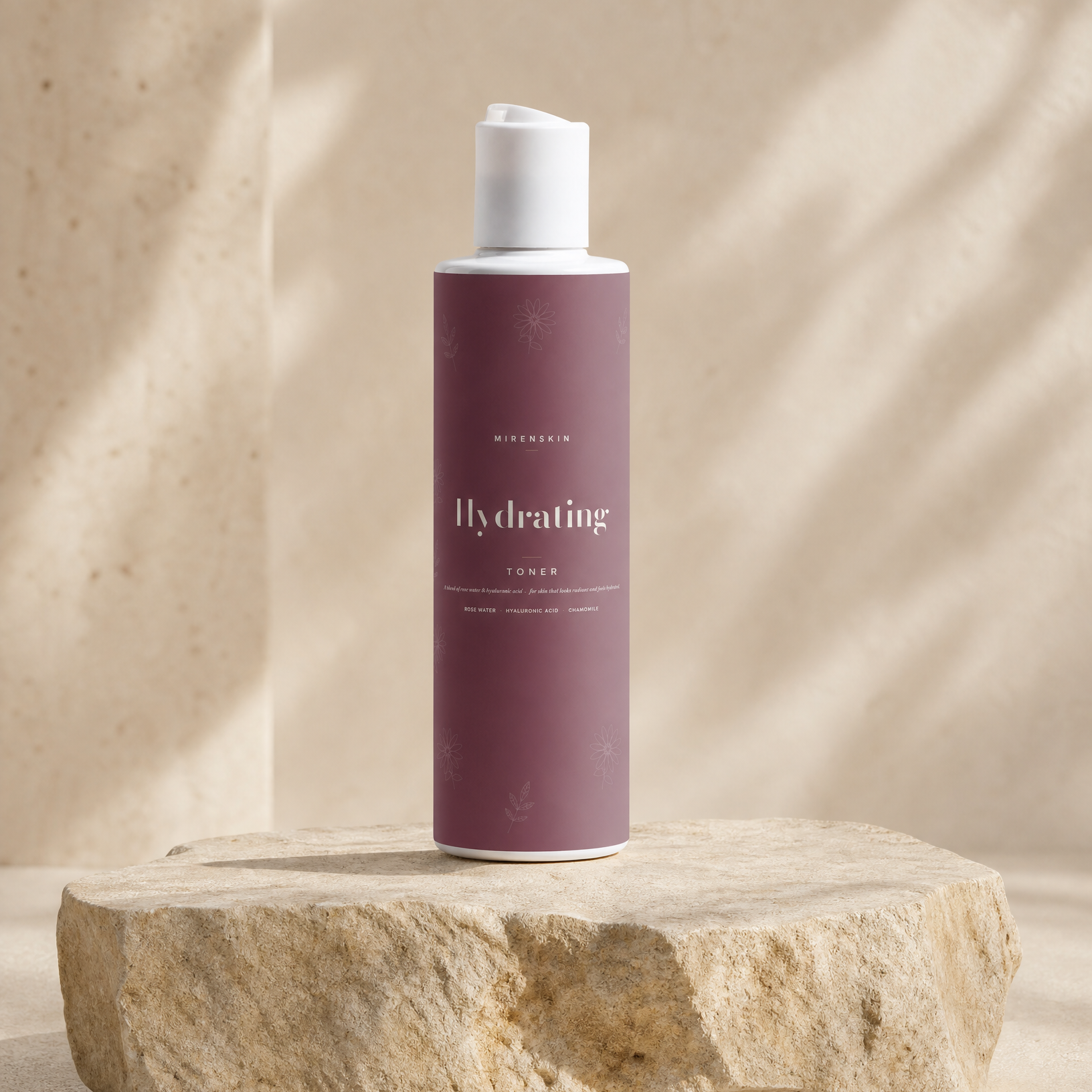 MirenSkin Hydrating Toner on natural stone
