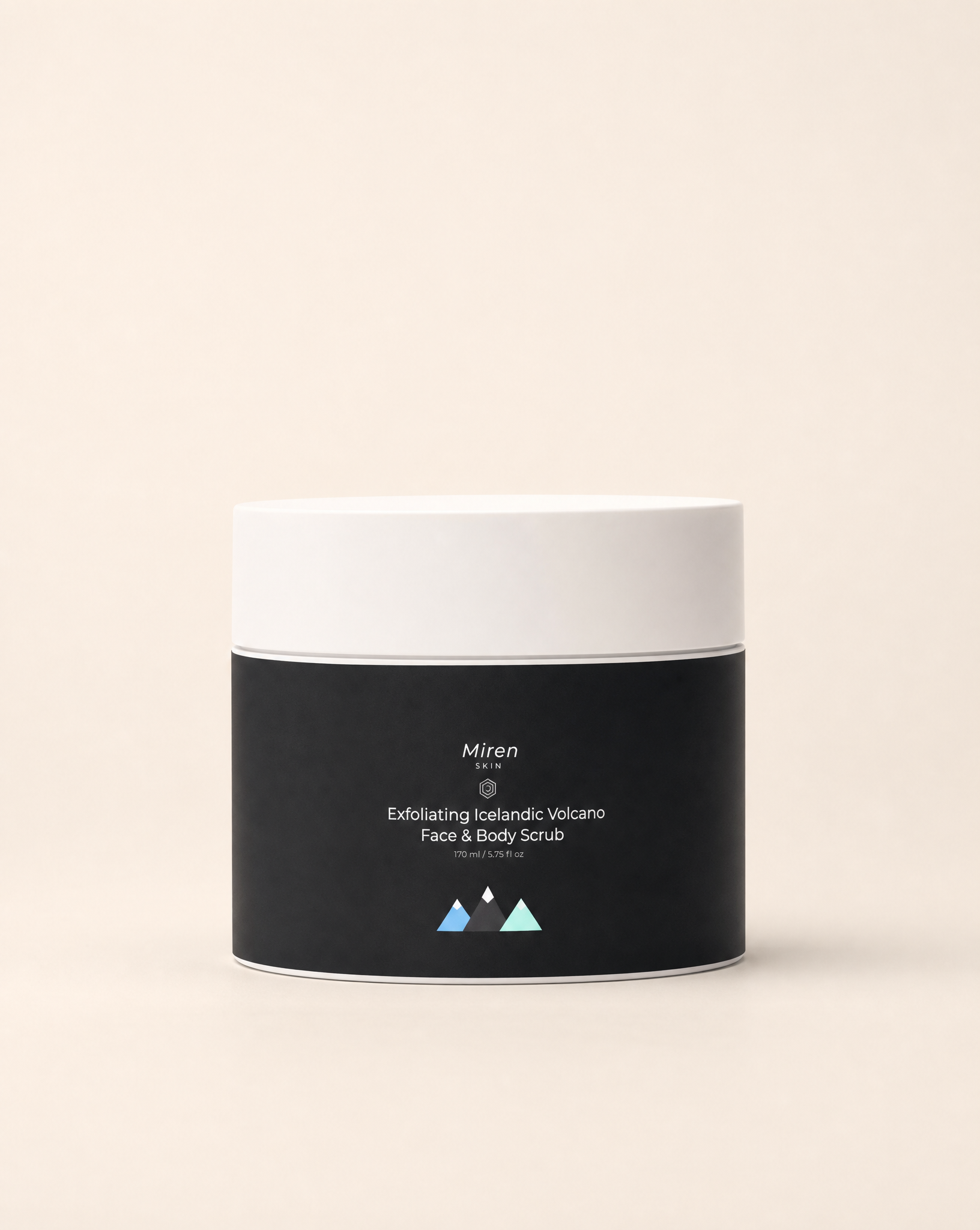 MirenSkin Icelandic Volcano Face & Body Scrub — volcanic sand exfoliator jar