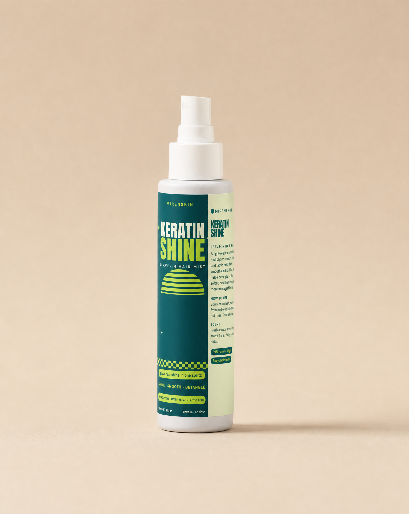MirenSkin Keratin Shine Leave-In Hair Mist — detangling spray for glossy hair