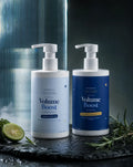 MirenSkin Keratin Volume Boost Duo — shampoo and conditioner set on wet slate