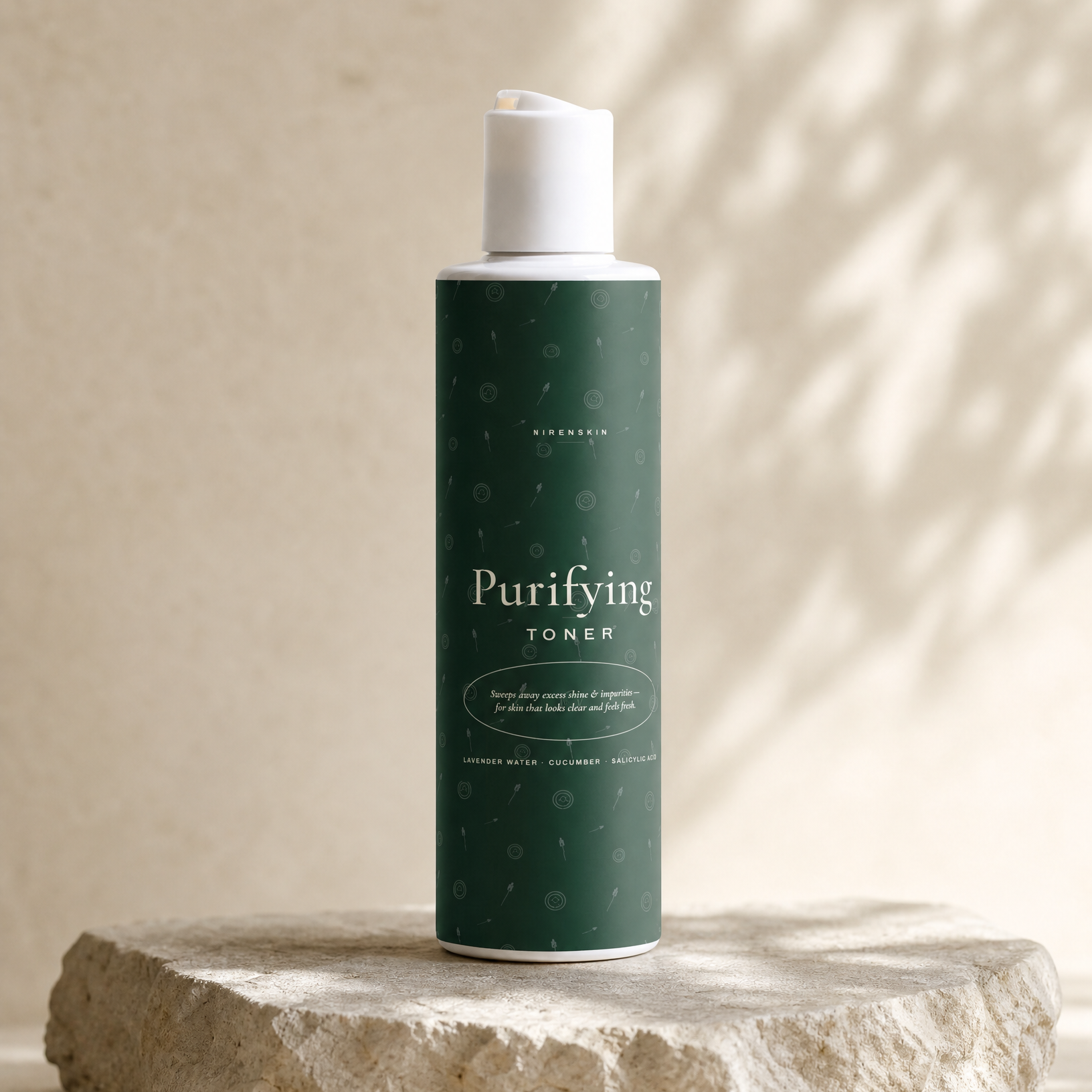 MirenSkin Purifying Toner on natural stone