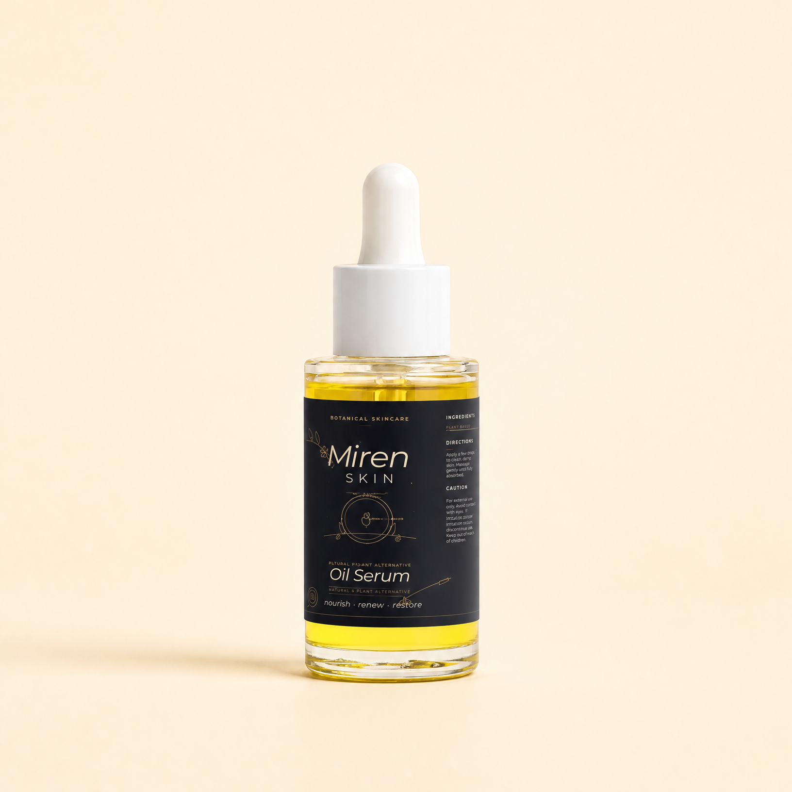 MirenSkin Natural Retinol Alternative Oil Serum — bakuchiol night serum bottle